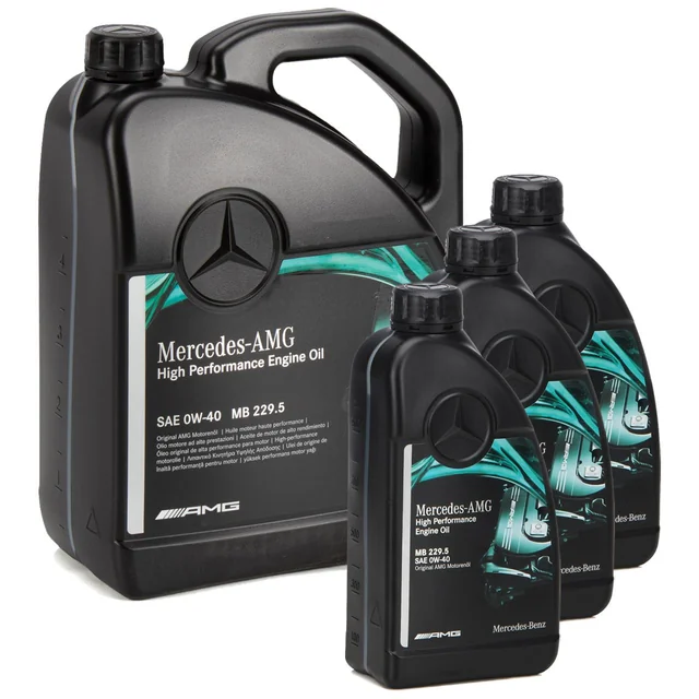 Mercedes-AMG high performance engine oil (PETRONAS-formulated) used in the workshop